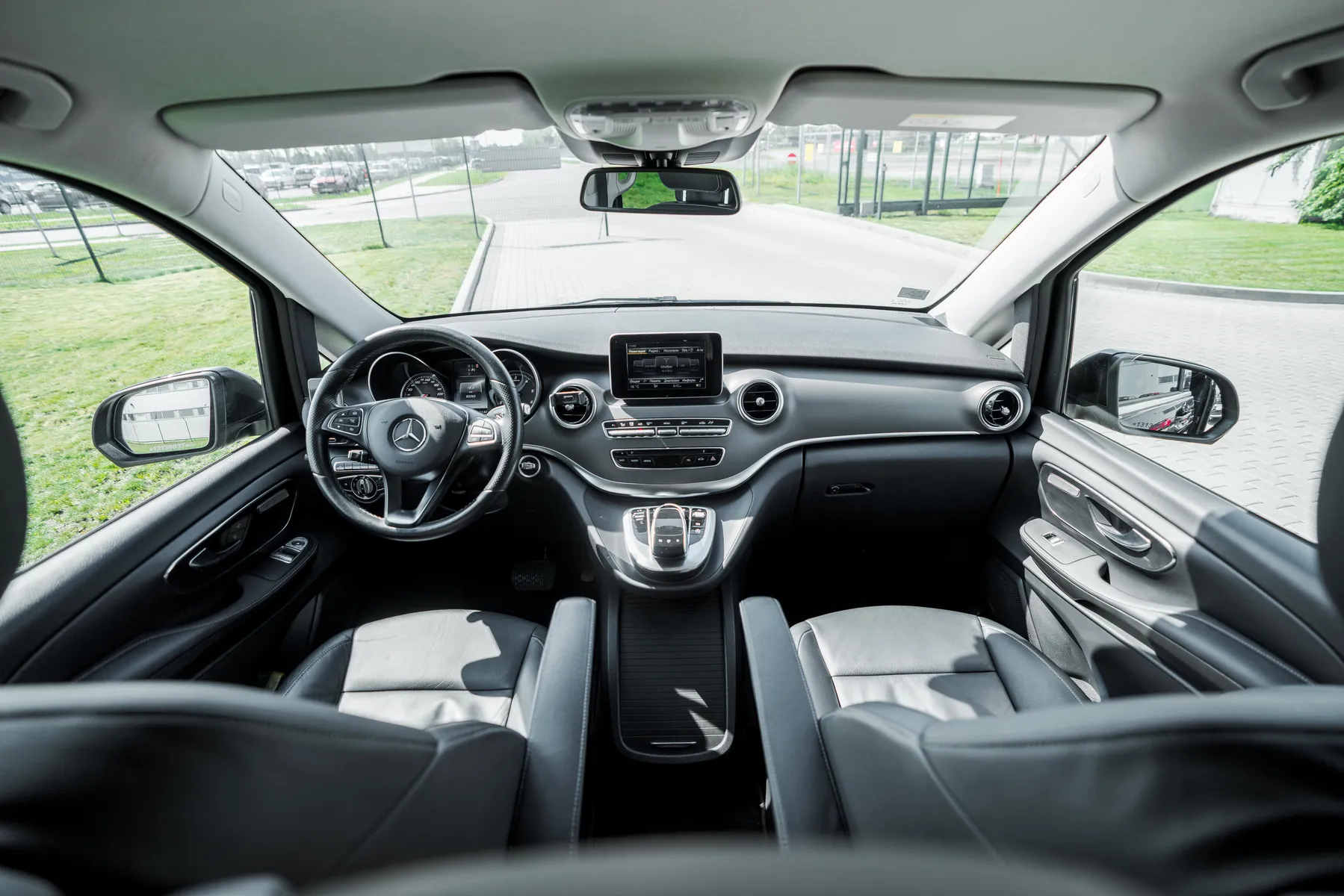Front passenger interior of Mercedes-Benz V-Class minivan with luxury comfort